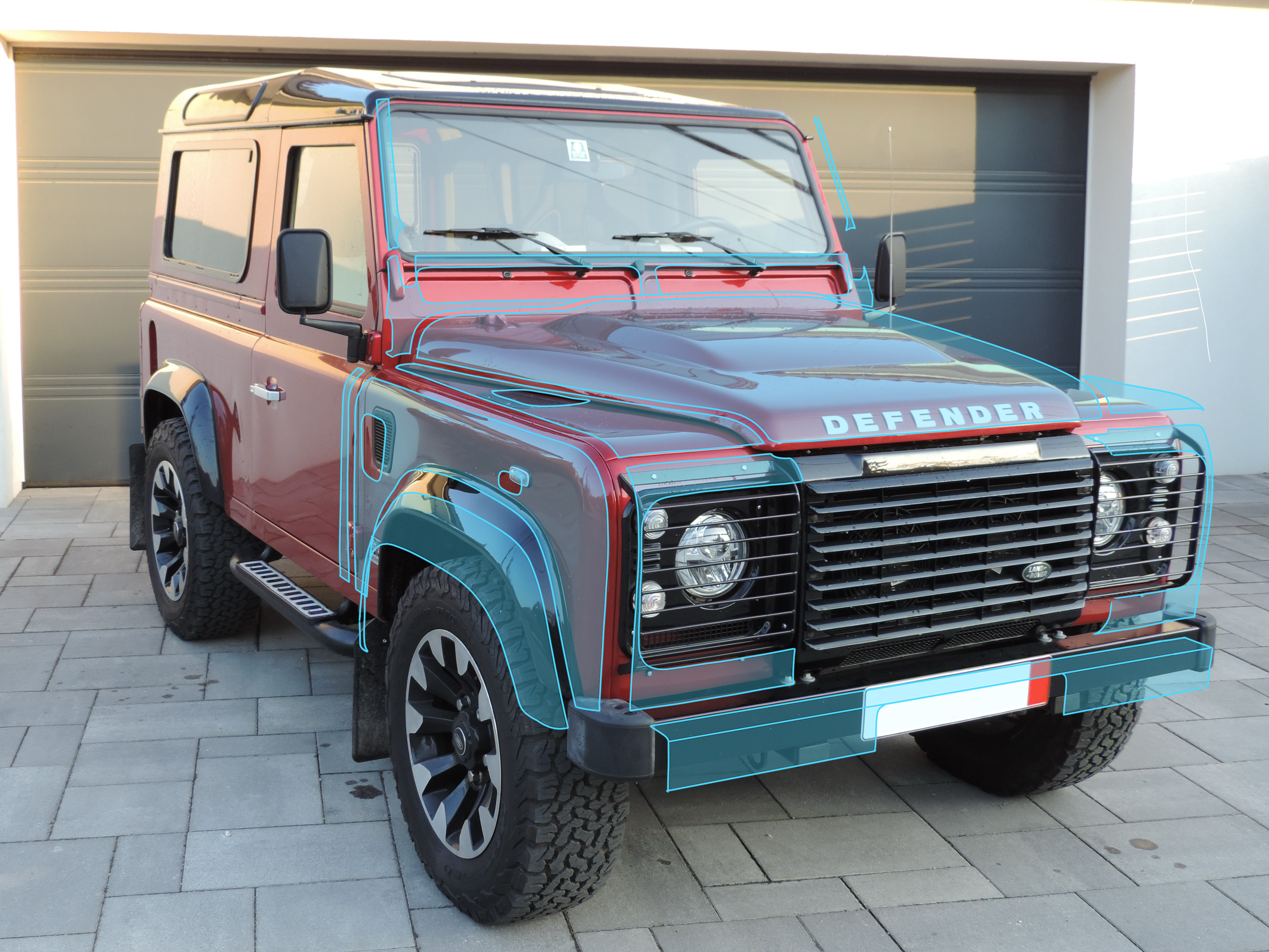 Landrover Defender V8 1of150 | Front karosszéria védőfóliázás